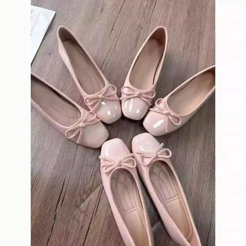 Women Shoes Casual - Women Ballet Flats Square Toe Bowknot