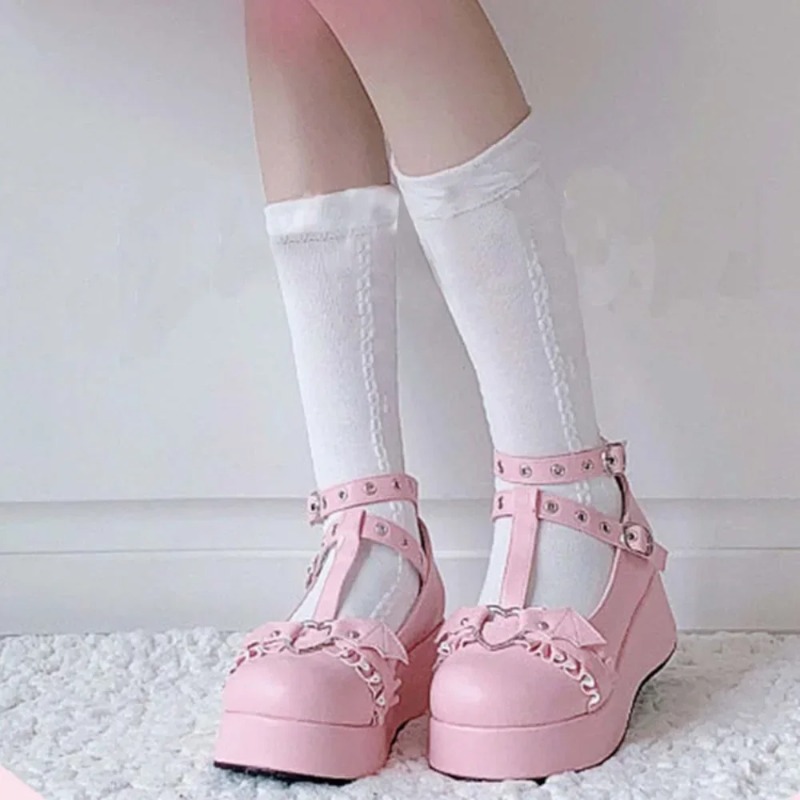 New Sweet Heart Buckle Wedges  - Women Shoes Casual ulasan dan harga