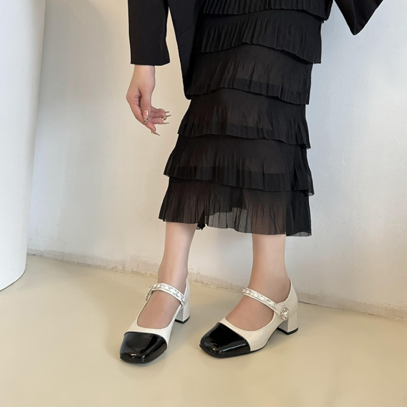 2026 Pearl Clasp Thick-Topped  - Women'S Heels ulasan dan harga