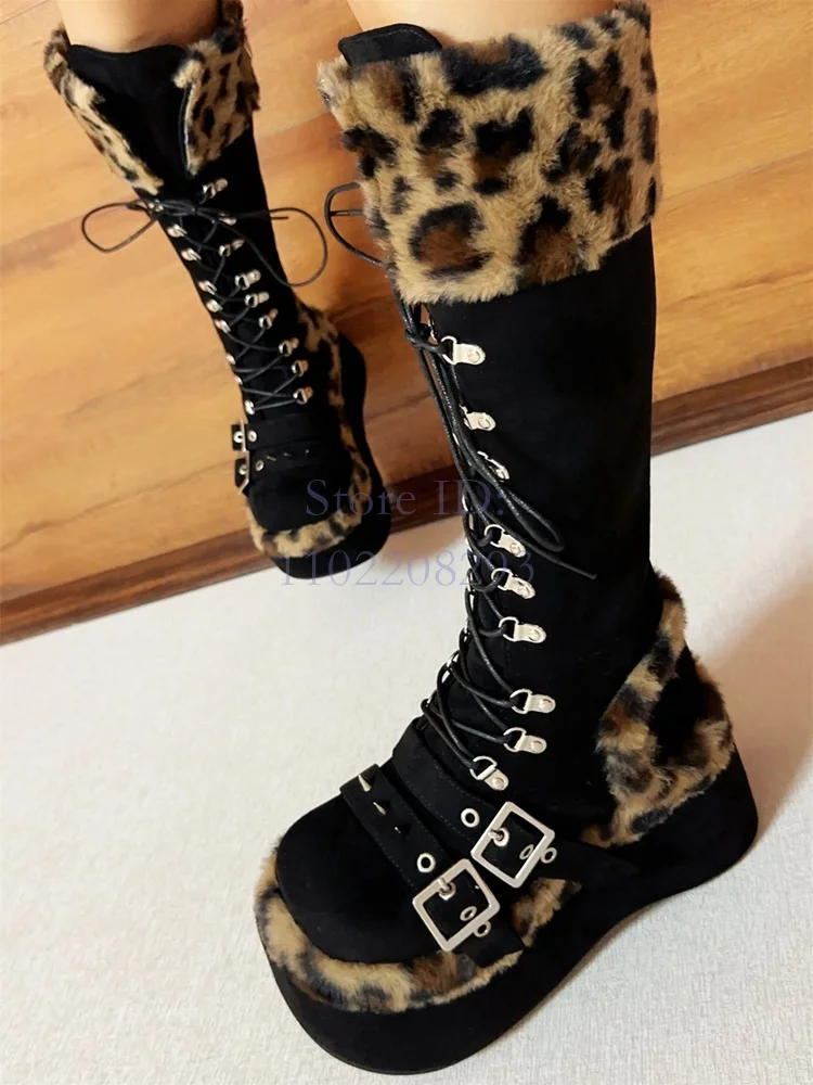 Leopard Fur Knee-high Boots So - Women Shoes Size Chart ulasan dan harga