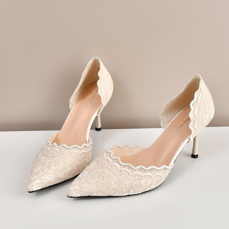 Lace Pointed Toe High Heels Wo - Women'S Heels ulasan dan harga