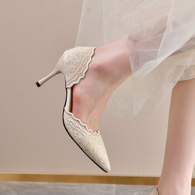 Lace Pointed Toe High Heels Wo - Women'S Heels ulasan dan harga