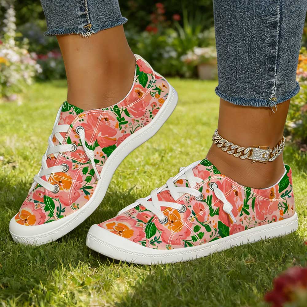Forest-Style Oil Painting Flor - Women'S Shoes Trendy ulasan dan harga