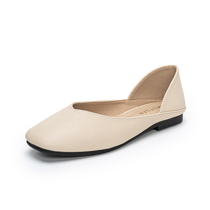 Square toe leather patchwork f - Women'S Shoes For Work ulasan dan harga