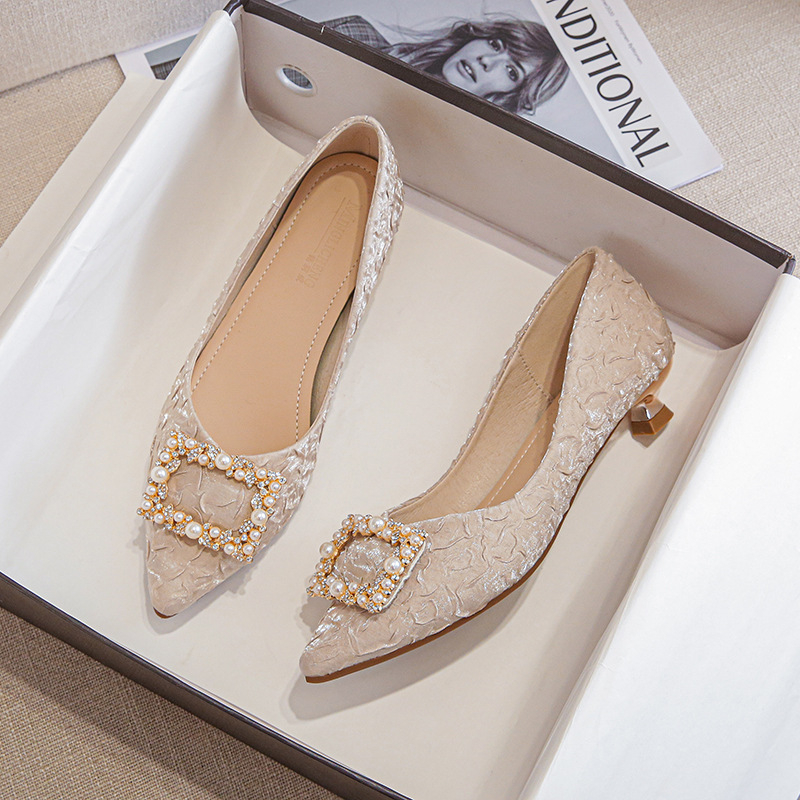 Ivory Textured Satin Pointed T - Women Shoes Size Chart ulasan dan harga